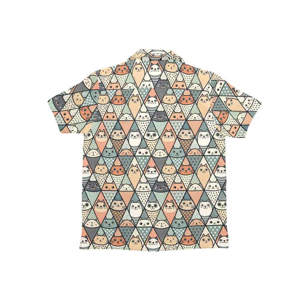 Diamond Cat Pattern - Junior Kids Hawaiian Shirt