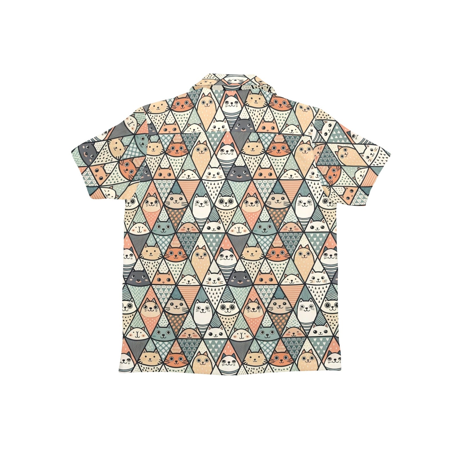 Diamond Cat Pattern - Junior Kids Hawaiian Shirt