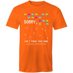 Sorry, Can't Pause This Game - Mens T-Shirt Orange Mens T-shirt Games Printed In Australia