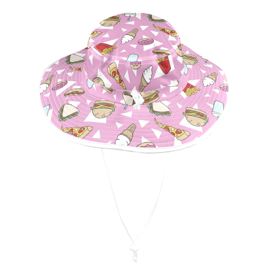 Fast Food Wide Brim Bucket Hat Wide Brim Bucket Hat Food Printed Offshore