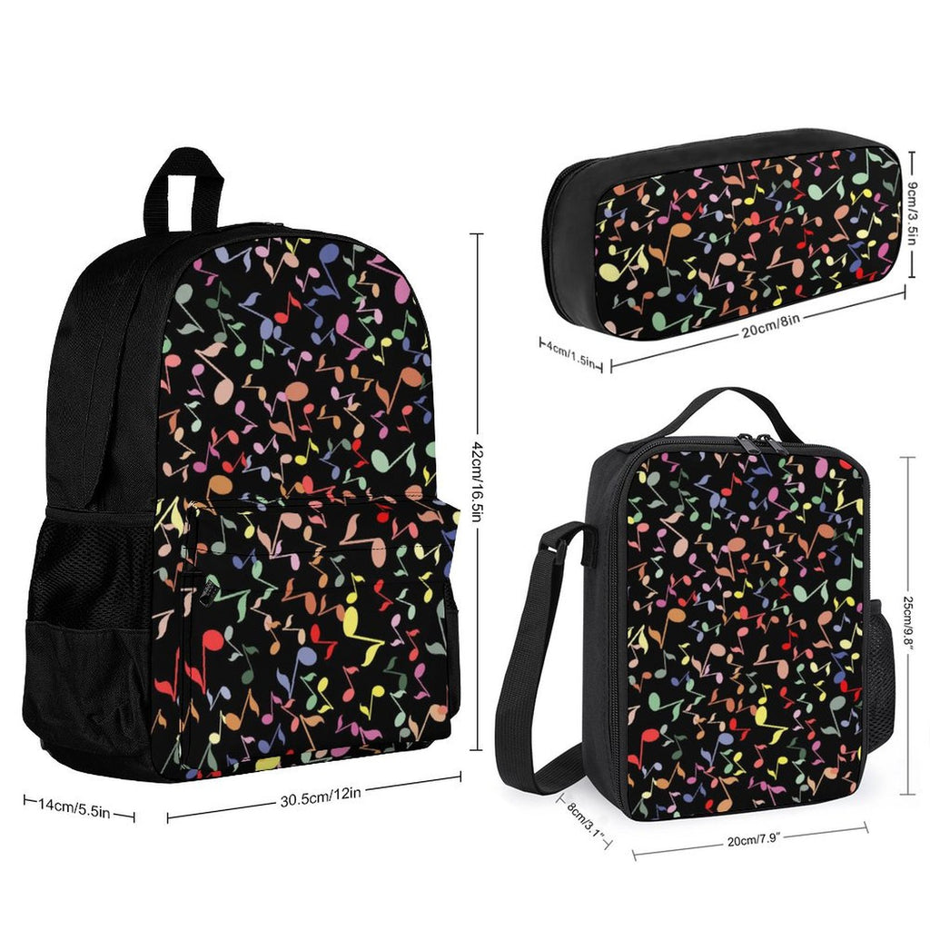 Music Notes - Three Piece Backpack Set