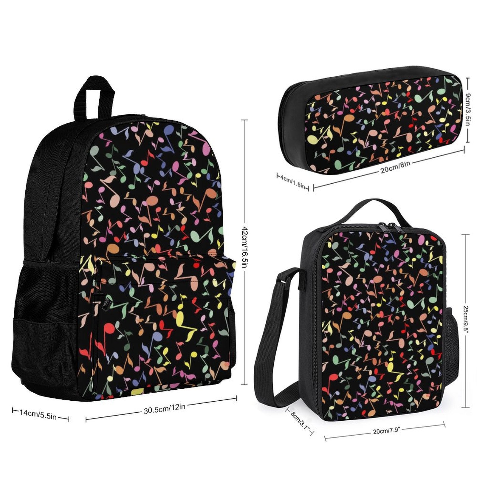 Music Notes - Three Piece Backpack Set