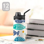 Fish Kids Water Bottle with Chug Lid (12 oz) Kids Water Bottle with Chug Lid Ocean Printed Offshore