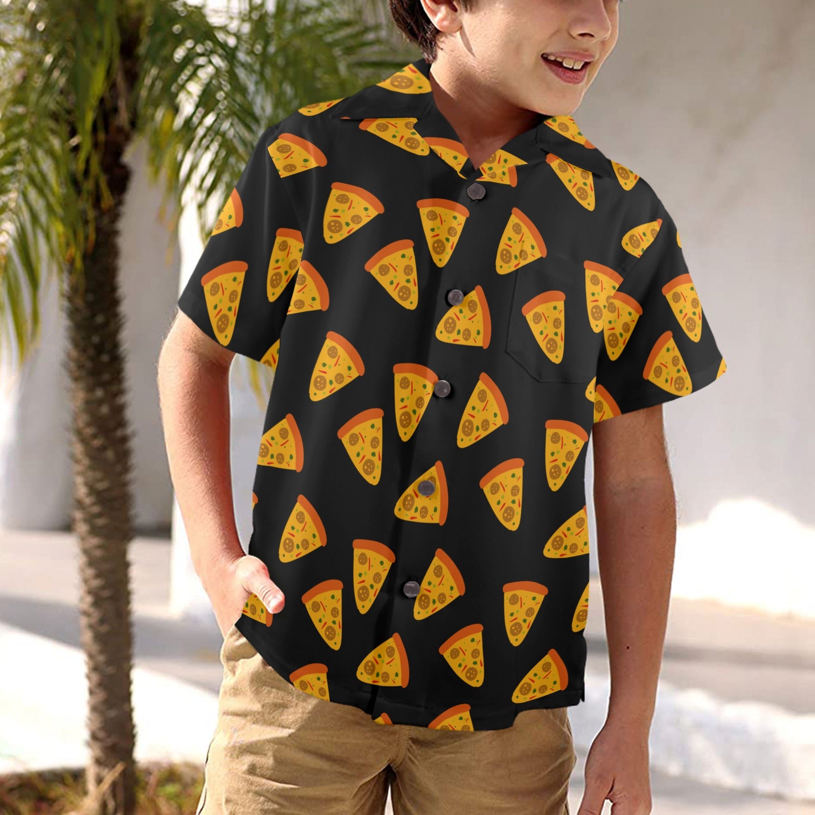Pizzas - Junior Kids Hawaiian Shirt