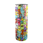Happy Monsters - 20oz Tall Skinny Tumbler with Lid and Straw