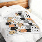 Cute Cartoon Cats - Double-Layer Fleece Blanket 51"x59"