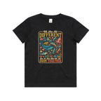 We Are All Different, But We All Swim Together Kids AS Colour T-shirt Black Kids Youth T-shirt animal Ocean Positivity Printed In Australia