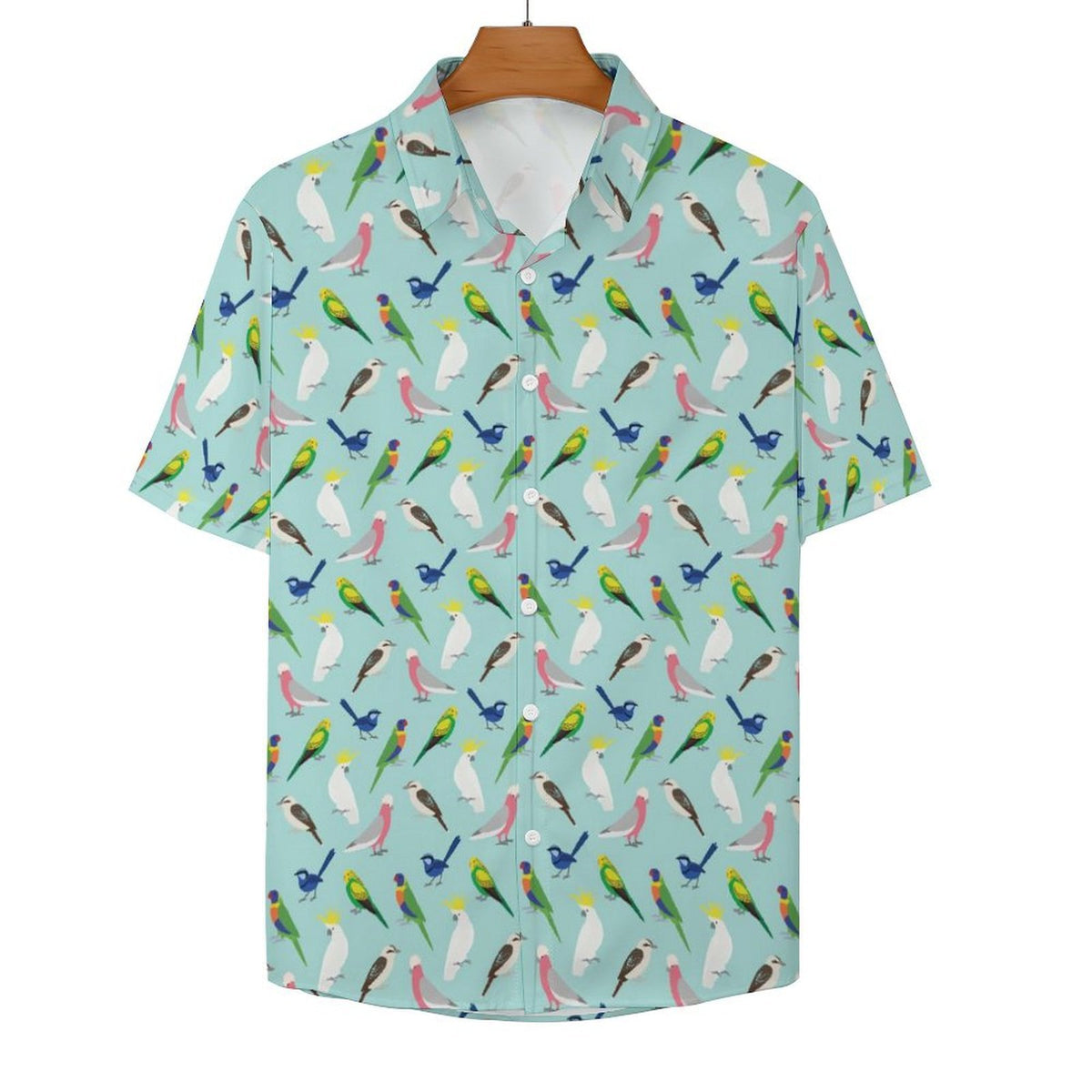 Australian Birds Women's Collared Pocketless Short Sleeve Shirt