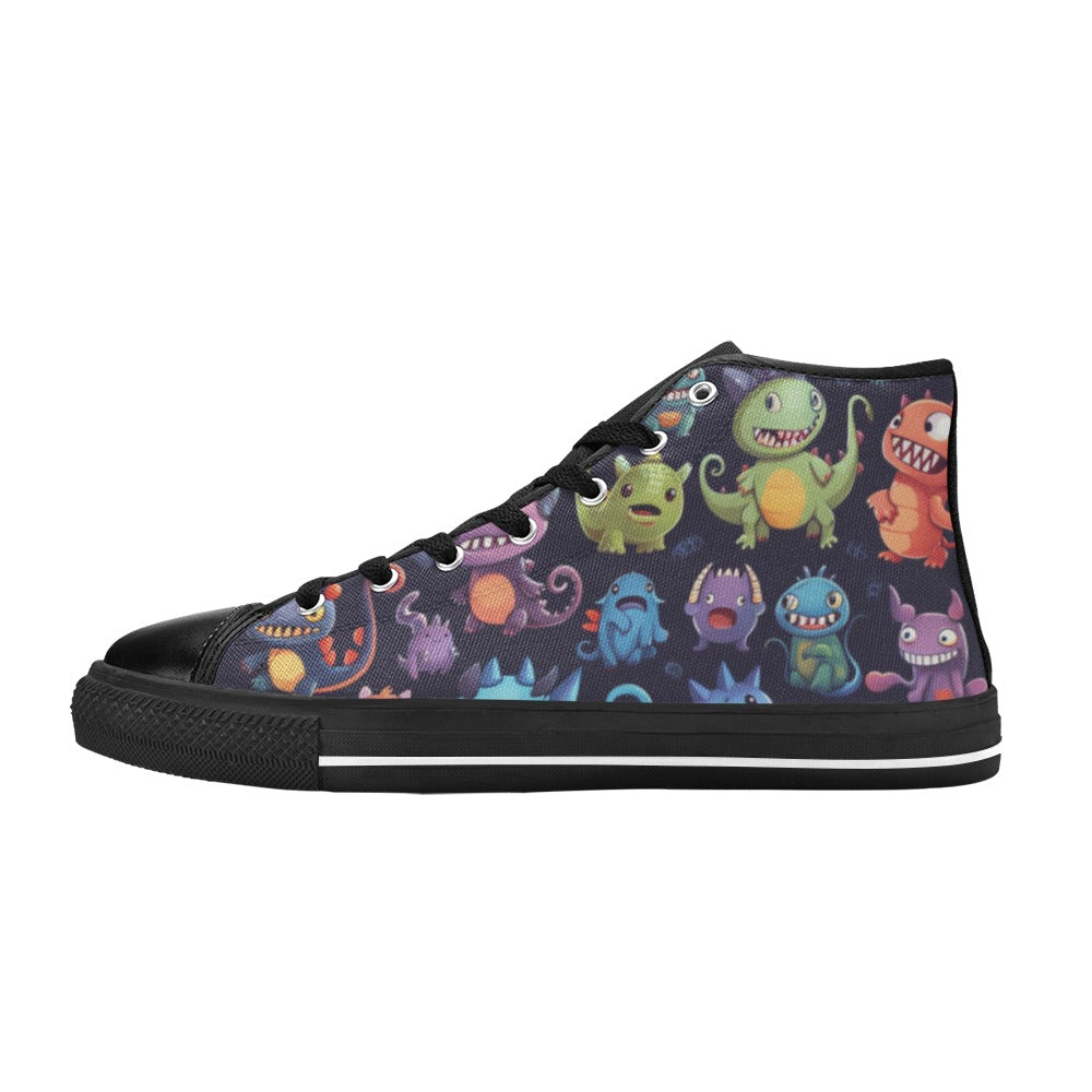 Monster Mania - Men's High Top Canvas Shoes