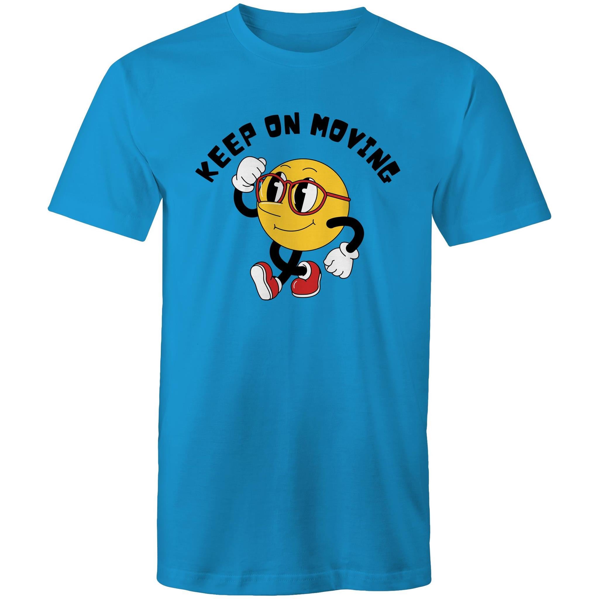 Keep On Moving - Mens T-Shirt Arctic Blue Mens T-shirt Fitness Printed In Australia