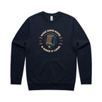 Make Some Noise, Retro Microphone - AS Colour Stencil Crew Navy Sweatshirt Music Printed In Australia Retro