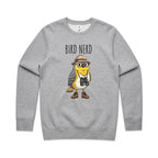 Bird Nerd 2 - AS Colour Stencil Crew Sweatshirt Grey Marle Sweatshirt animal Printed In Australia