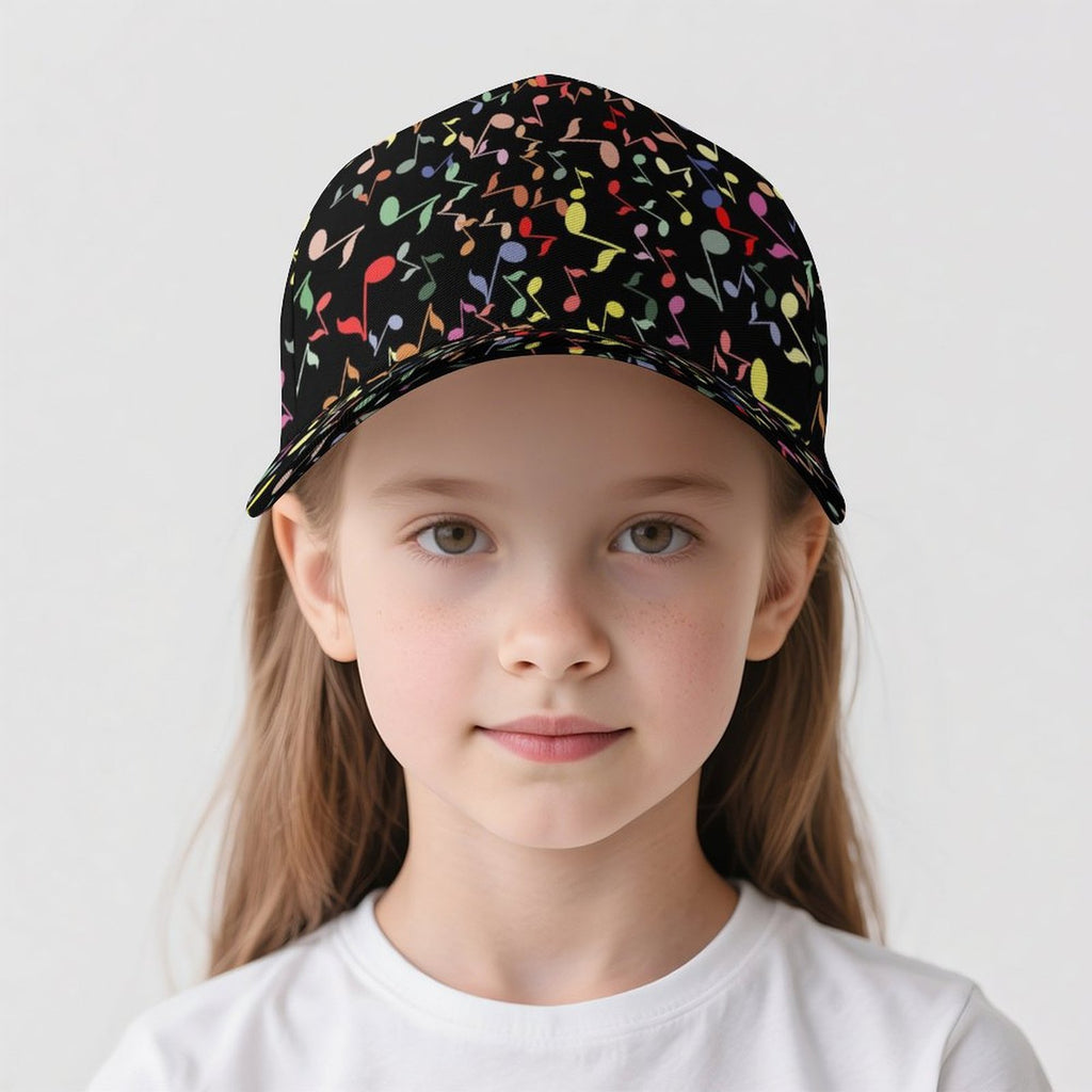 Colourful Music Notes Kids Baseball Cap