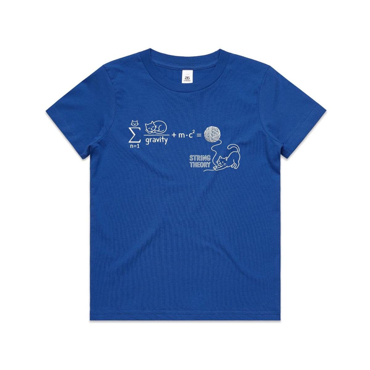 Cat String Theory Physics Kids AS Colour T-shirt
