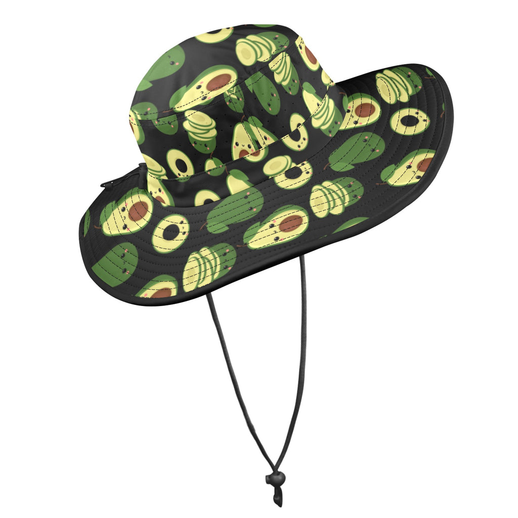 Cute Avocados Wide Brim Bucket Hat Wide Brim Bucket Hat Food Printed Offshore