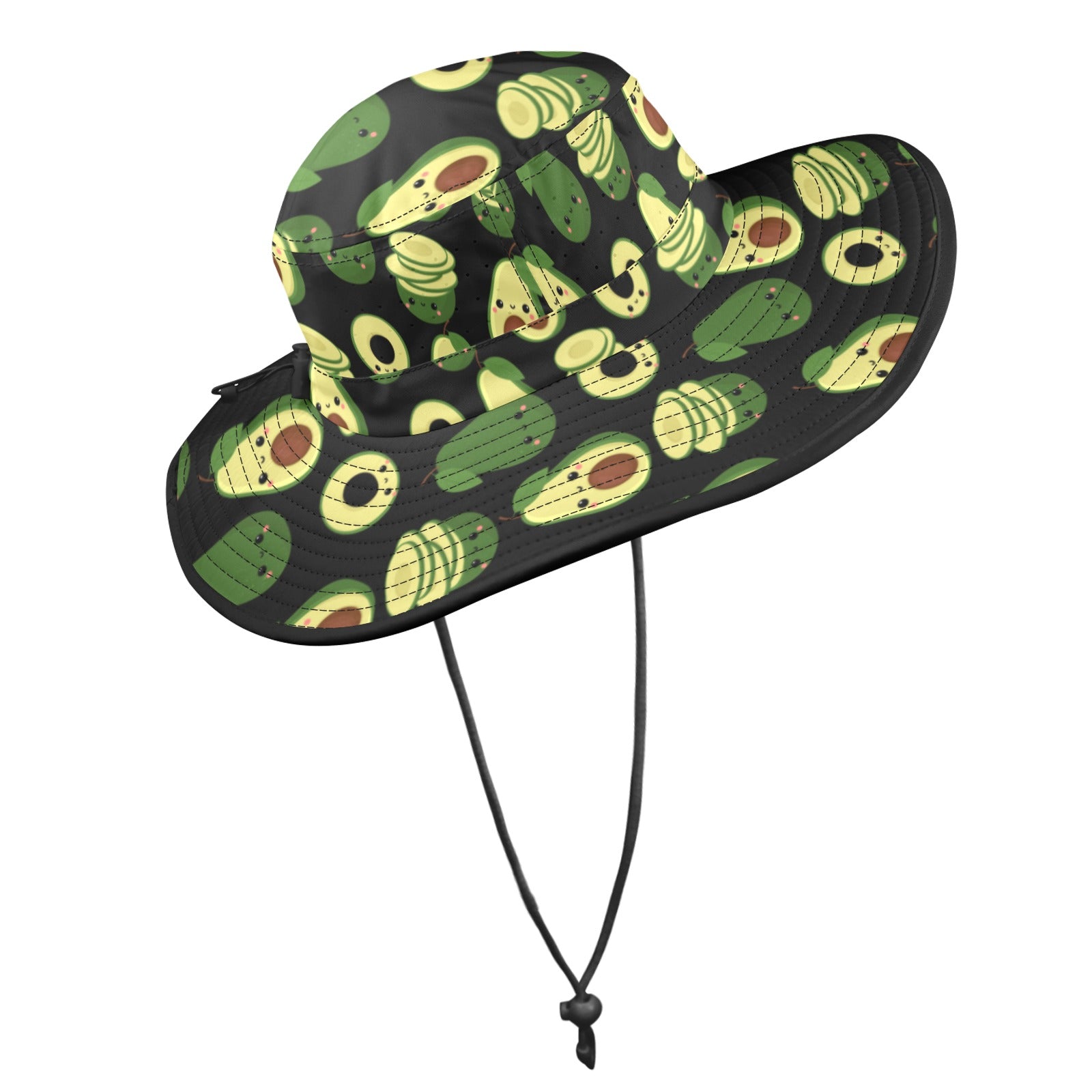 Cute Avocados Wide Brim Bucket Hat Wide Brim Bucket Hat Food Printed Offshore