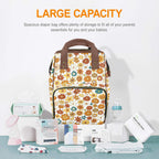 70's Style Floral Multi-Function Backpack, Nappy / Diaper Bag Multi-function Backpack, Nappy / Diaper Bag Plants Printed Offshore