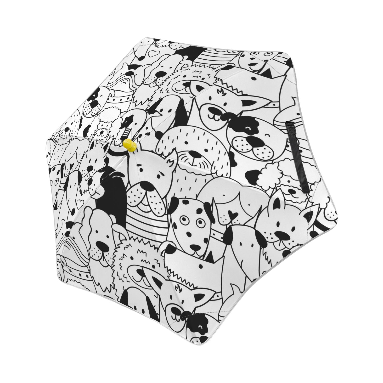 Black And White Dogs Kids Safe Round Corner Umbrella One Size Kids Safe Round Corner Umbrella animal Printed Offshore