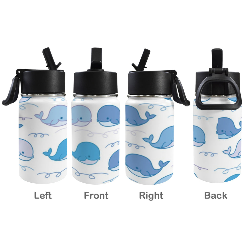 Whales 12oz Kids Water Bottle with Straw Lid