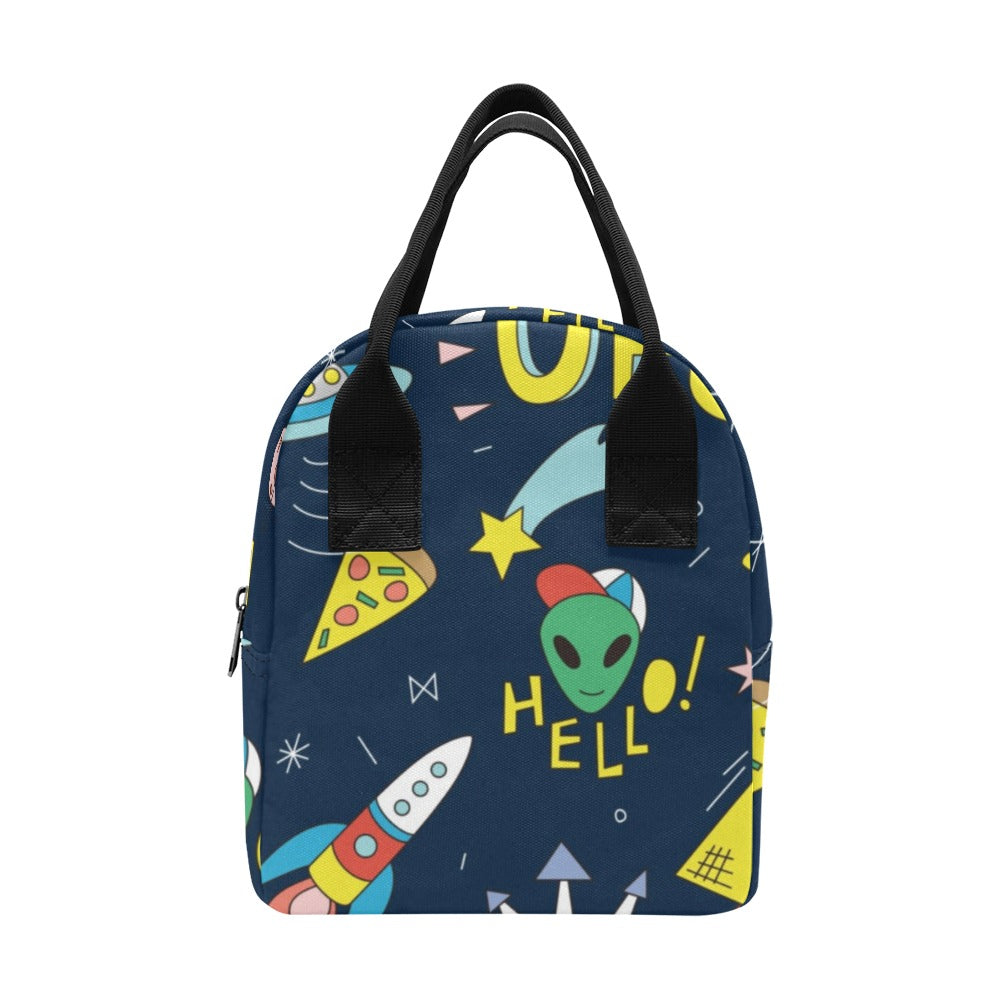 Hello Alien - Zipper Lunch Bag One Size Zipper Lunch Bag Printed Offshore