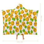 Cool Pineapples Kids Hooded Blanket 100cm x 130cm Kids Hooded Blanket Food Printed Offshore