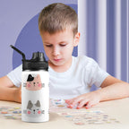 Cat Faces - Kids Water Bottle with Chug Lid (12 oz) Kids Water Bottle with Chug Lid animal Printed Offshore