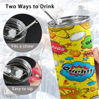 Comic Book Yellow 20oz Tall Skinny Tumbler with Lid and Straw