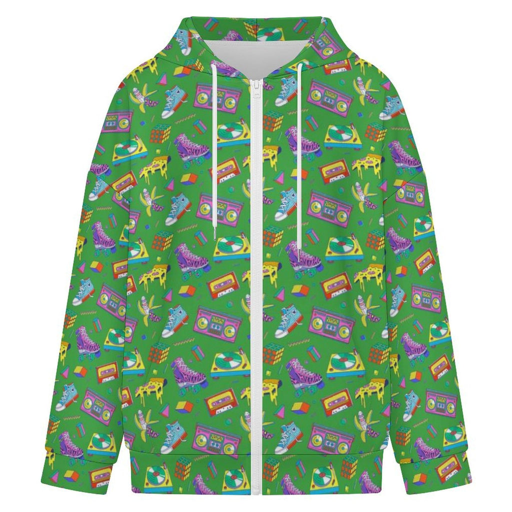 Bright 80's Women's Full-Zip Hoodie