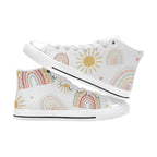 Pastel Rainbows - Kids High Top Canvas Shoes