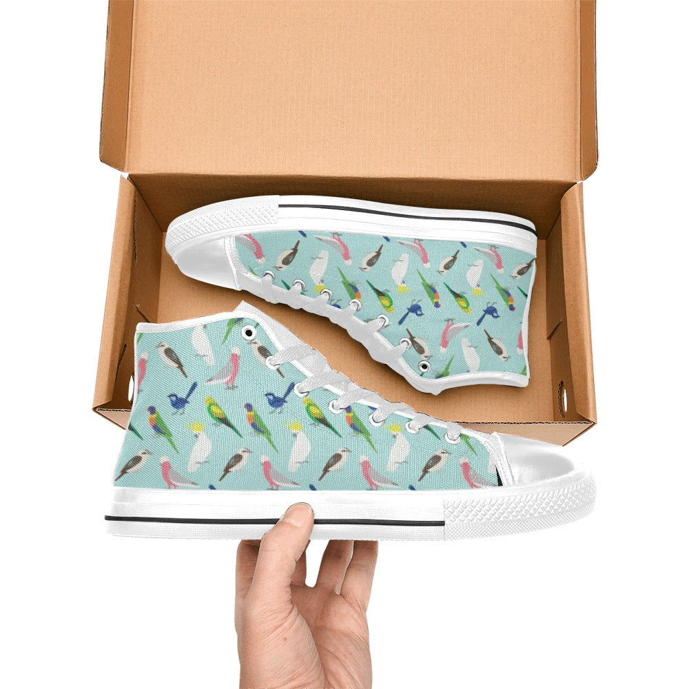 Australian Birds Men's High Top Canvas Shoes Men's Classic High Top Canvas Shoes Australia Birds Printed Offshore