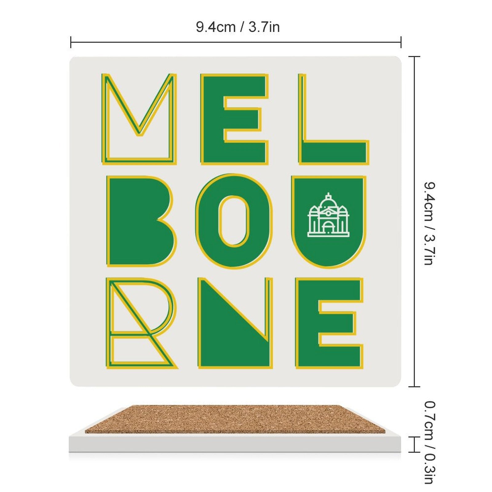 Melbourne - Ceramic Coasters (Square) Ceramic Coasters Printed Offshore