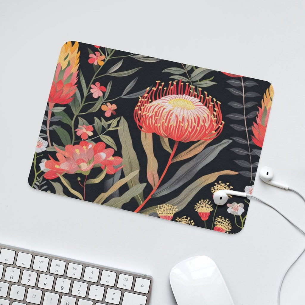 Waratah Leather Mouse Pad Leather Mouse Pad Plants Printed Offshore