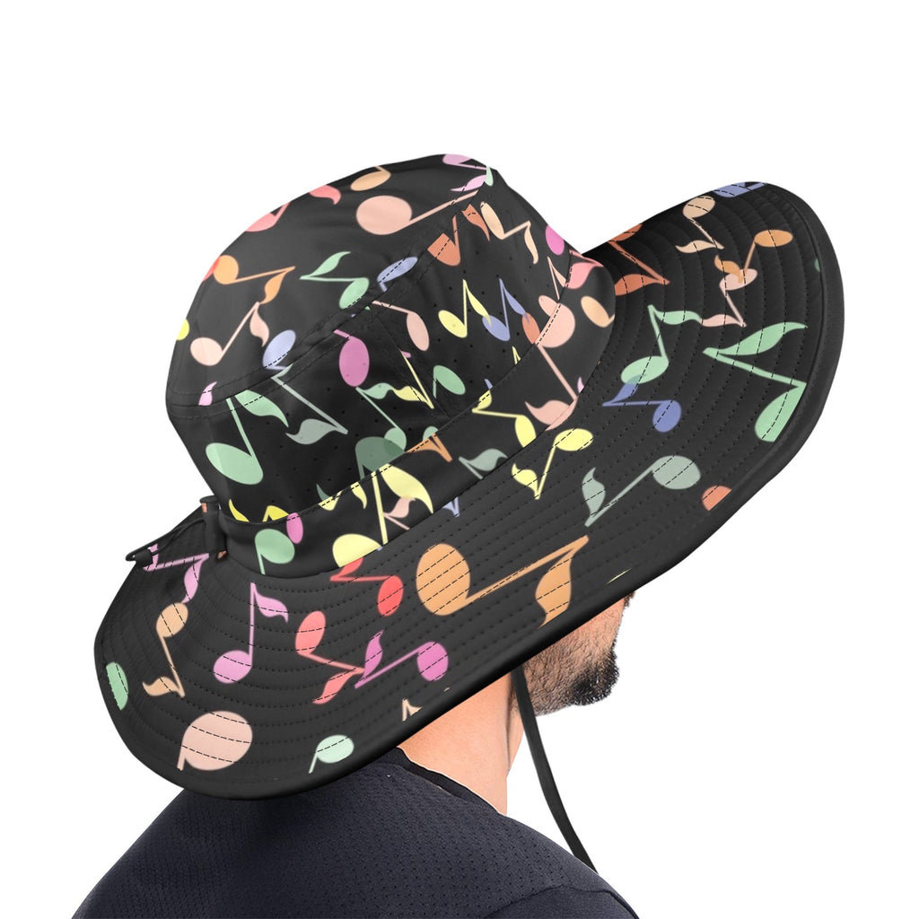 Quavers, Music Notes Wide Brim Bucket Hat Wide Brim Bucket Hat Music Printed Offshore