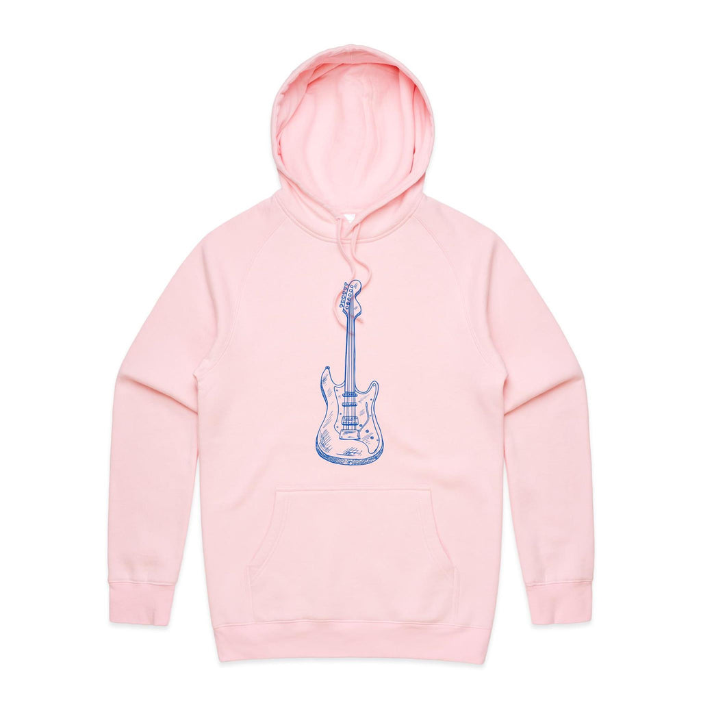 Guitar - Mens Hoodie Pink Mens Hoodie Music Printed In Australia