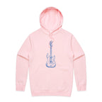 Guitar - Mens Hoodie Pink Mens Hoodie Music Printed In Australia