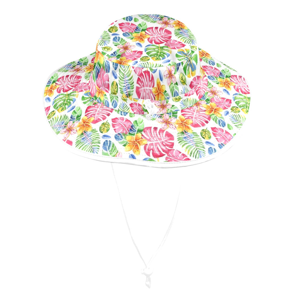 Bright Painted Tropical Wide Brim Bucket Hat Wide Brim Bucket Hat Plants Printed Offshore