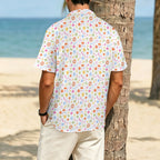 Abstract Colourful Shapes Men's Crinkle Hawaiian Shirt