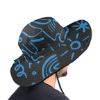 Blue Squiggle - Wide Brim Bucket Hat Wide Brim Bucket Hat Printed Offshore