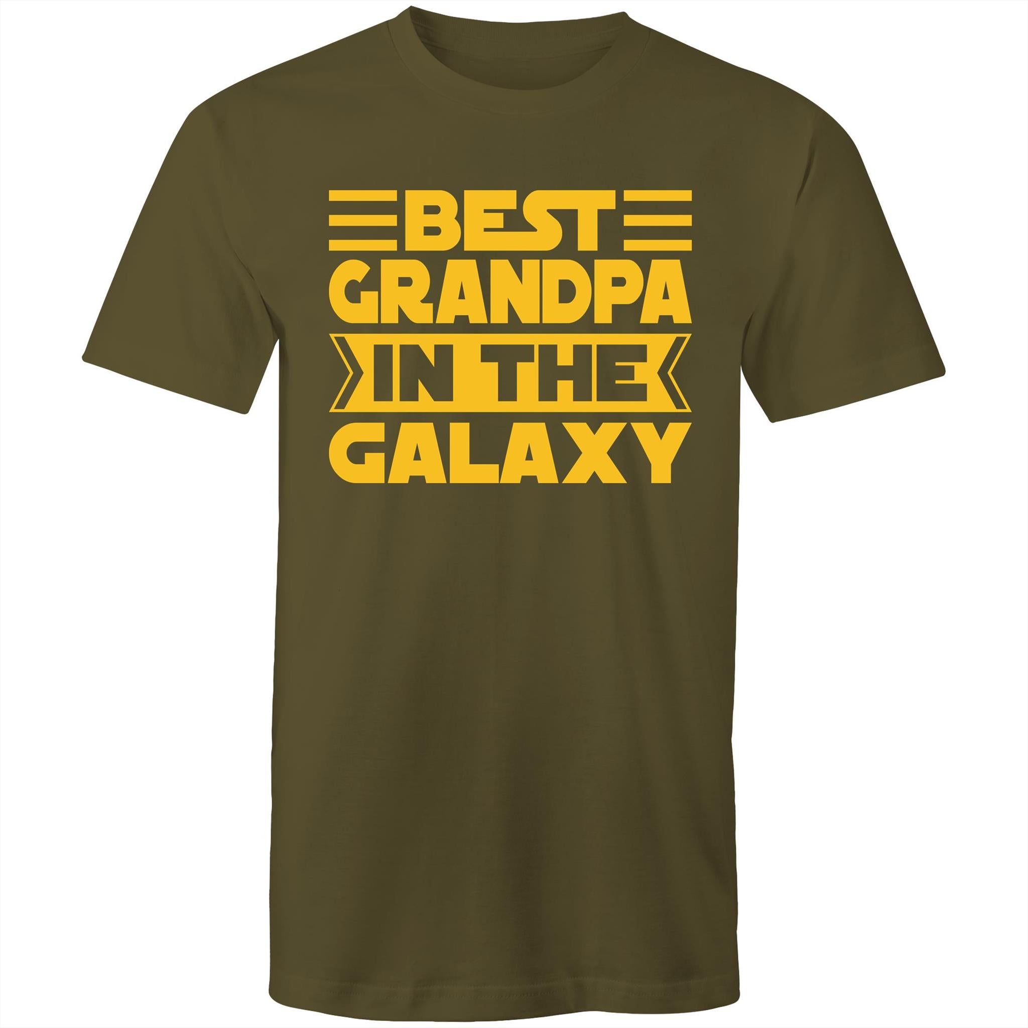 Best Grandpa In The Galaxy - Mens T-Shirt Grey Marle Mens T-shirt Dad Printed In Australia