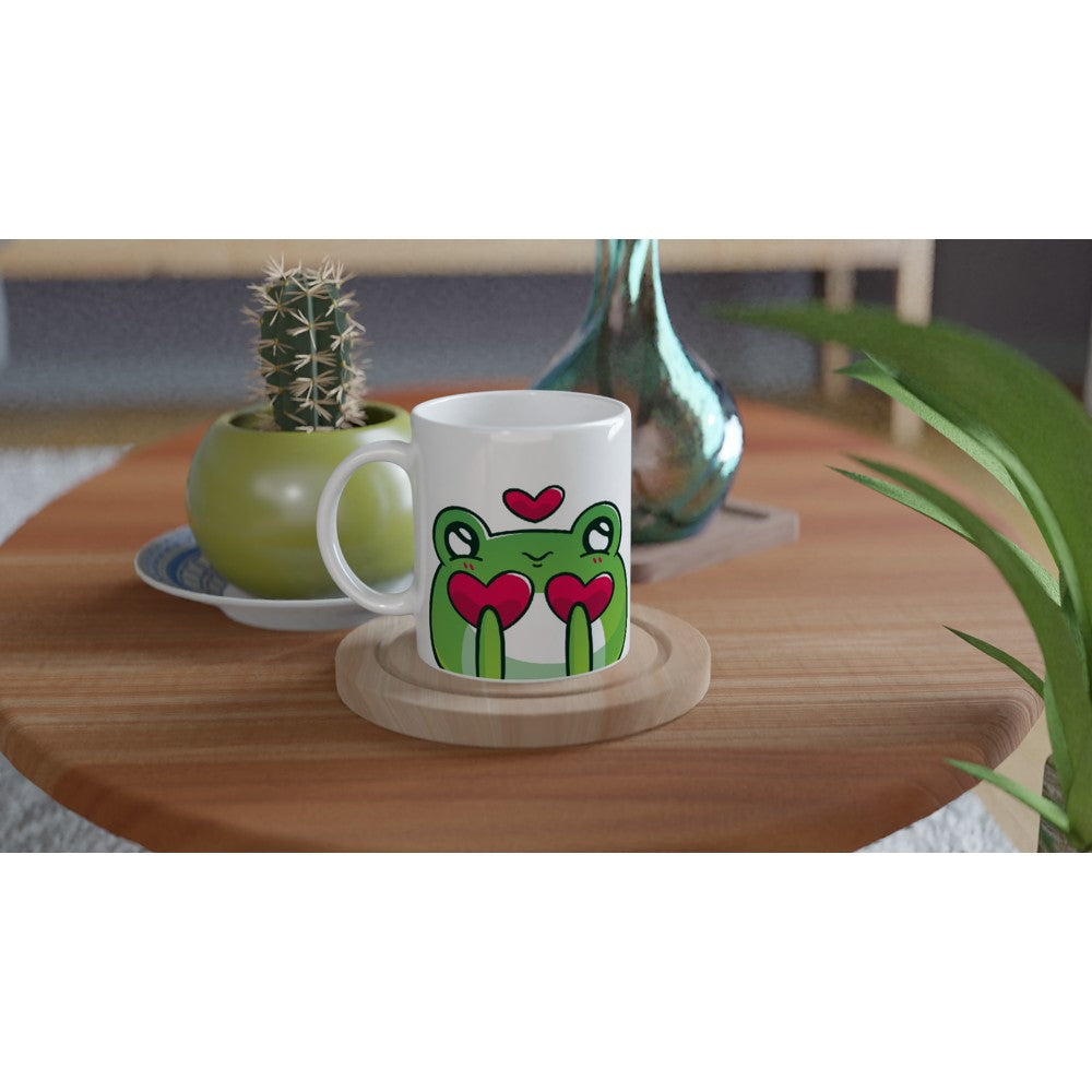 Frog Couple - White 11oz Ceramic Mug White 11oz Mug animal fun Globally Fulfilled love