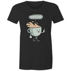Coffee Time - Womens T-shirt Black Womens T-shirt Coffee Printed In Australia