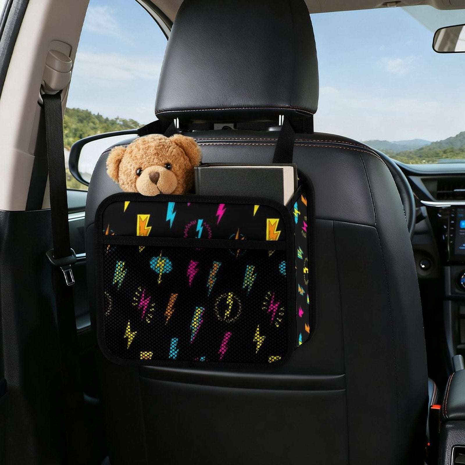 Fun Lightning, Comic Car Seat Back Organiser Car Seat Back Organiser comic Printed Offshore