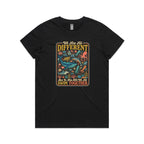 We Are All Different, But We All Swim Together Women's AS Colour T-shirt Black Womens T-shirt animal Ocean Positivity Printed In Australia