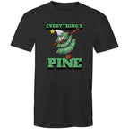 Everything's Pine, Christmas - Mens T-Shirt Black Mens Christmas T-shirt Christmas Printed In Australia
