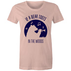 If A Bear Toots In The Woods, Trumpet Player - Womens T-shirt Pale Pink Womens T-shirt animal Music Printed In Australia