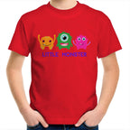 Little Monster - Kids Youth T-Shirt Red Kids Youth T-shirt Printed In Australia Sci Fi