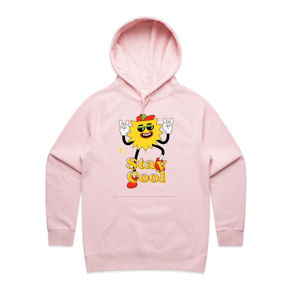 Stay Cool - Womens Hoodie Pink Womens Hoodie Printed In Australia