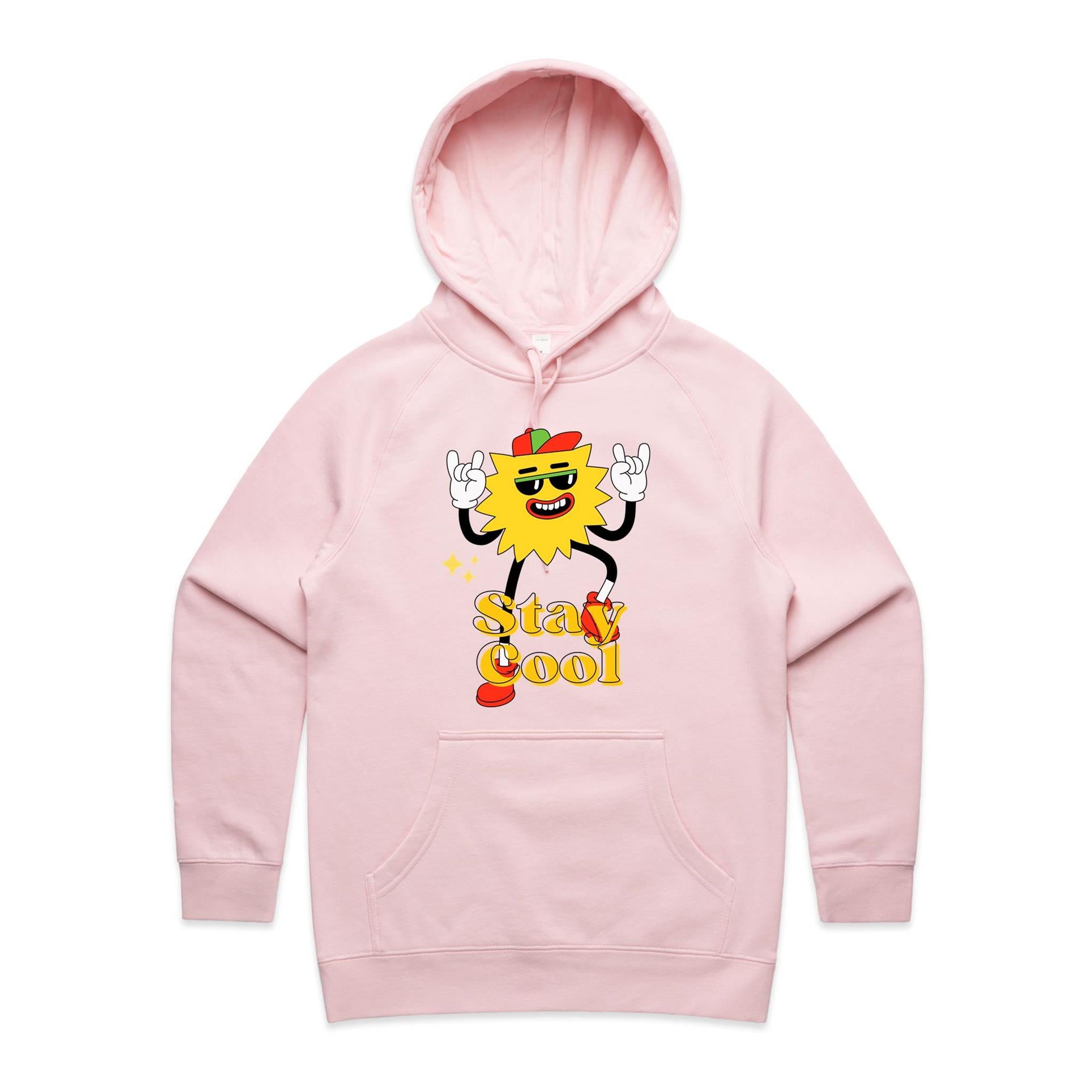 Stay Cool - Womens Hoodie Pink Womens Hoodie Printed In Australia
