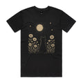 Whimsical Cat And Moon Men's AS Colour T-shirt Black Mens T-shirt animal Printed In Australia
