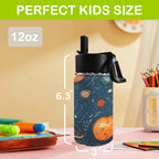Galaxy 12oz Kids Water Bottle with Straw Lid